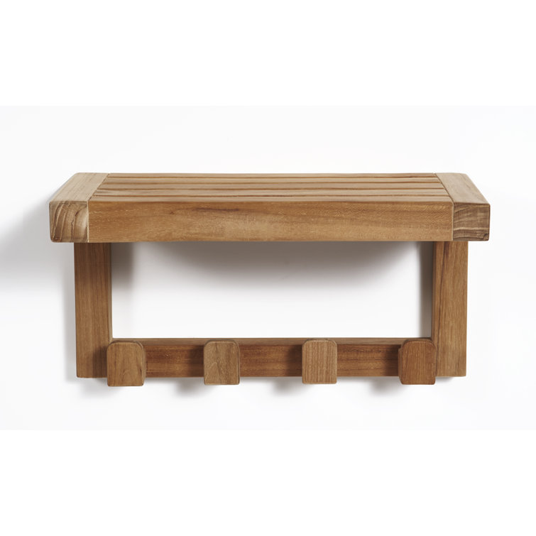 ARB Teak & Specialties Teak Accent Shelf with Hooks Wayfair